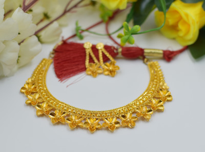 SATTIK Copper Gold-plated Gold Jewellery Set(Pack of 1)