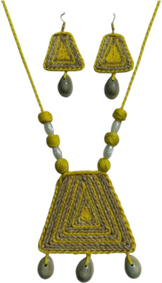 Ritika Kritika creation Terracotta Yellow, Grey Jewellery Set(Pack of 1)