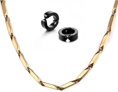 Batuliis online fashion Stainless Steel Gold-plated Gold, Black Jewellery Set(Pack of 3)