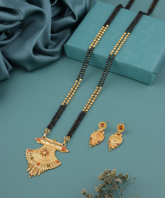 VEMISHTI Alloy Gold-plated Gold, Black Jewellery Set(Pack of 1)