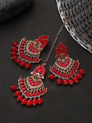 CARDINAL Brass Red Jewellery Set(Pack of 1)
