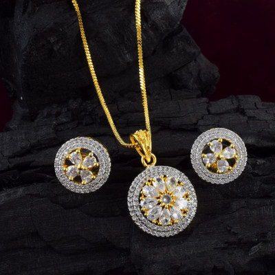 Admier Brass Sterling Silver Yellow Jewellery Set(Pack of 1)