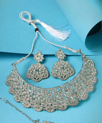 Sukkhi Alloy Rhodium Silver Jewellery Set(Pack of 4)