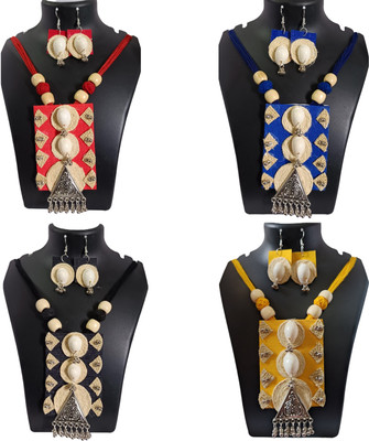 Loknath Handcraft Fabric Multicolor Jewellery Set(Pack of 4)
