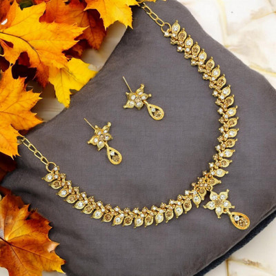 AK JEWEL STORES Alloy Gold Jewellery Set(Pack of 1)