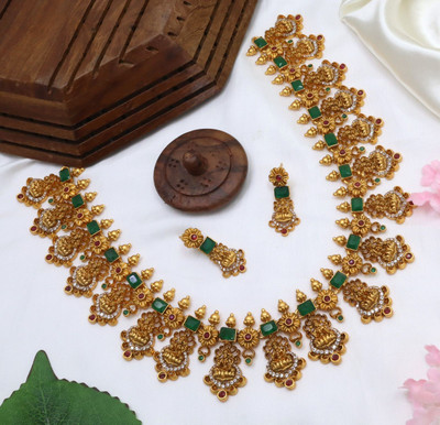 BHARGAV ART Alloy Green, Gold Jewellery Set(Pack of 1)