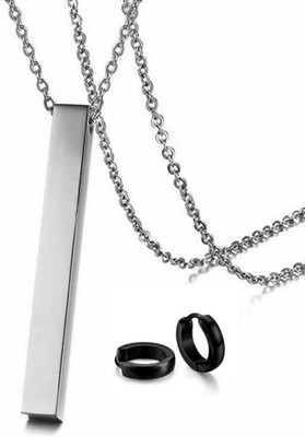 MAATRCHAAYA Alloy, Stainless Steel Titanium, Sterling Silver, Silver Silver, Black Jewellery Set(Pack of 2)