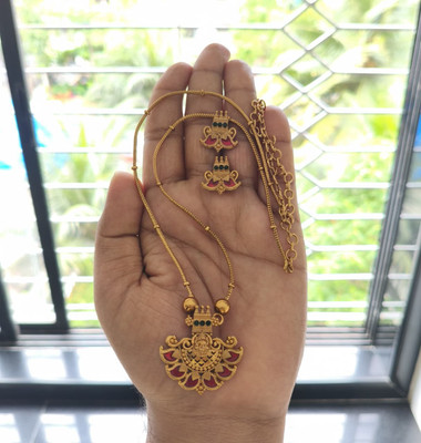 Joyful Copper Gold-plated Red Jewellery Set(Pack of 1)