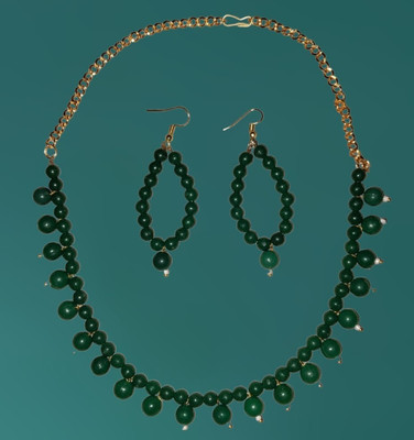abdur raheem jewellers Alloy Gold, Green Jewellery Set(Pack of 1)