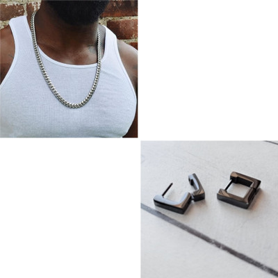 MAATRCHAAYA Stainless Steel Sterling Silver, Titanium Silver Jewellery Set(Pack of 2)