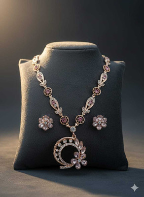 Alankarini Creation Alloy Rose Gold, Pink Jewellery Set(Pack of 2)