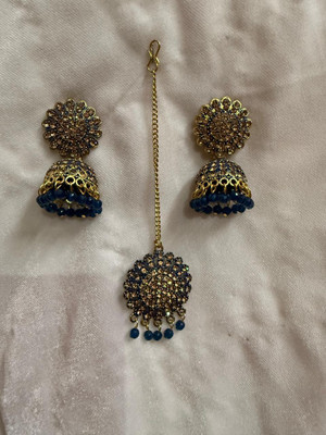 Nitish collectionn Alloy Gold-plated Blue Jewellery Set(Pack of 1)