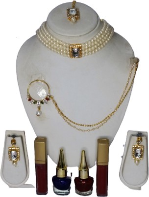 Divyanifashions Alloy White Jewellery Set(Pack of 1)