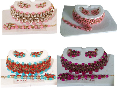 ANRA JEWEL Mother of Pearl, Alloy Gold-plated Multicolor Jewellery Set(Pack of 1)