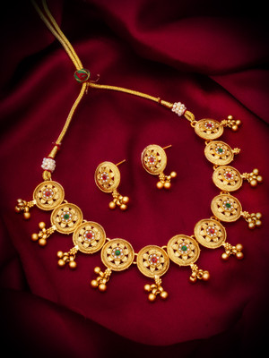LUXOR Alloy Gold-plated Multicolor Jewellery Set(Pack of 3)
