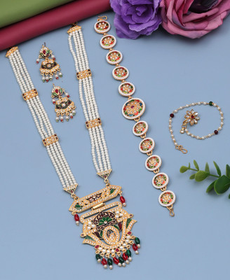 VISITART JEWELLERY Alloy Gold-plated Gold Jewellery Set(Pack of 4)