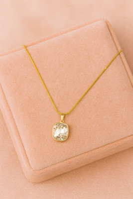 PARMONAS Elegant Gold Plated Bow Design Necklace Set with Crystal Stone Detailing Cubic Zirconia Gold-plated Plated Stainless Steel Necklace Set
