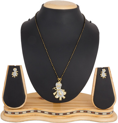 AADITA Alloy Gold-plated Black, Gold, White Jewellery Set(Pack of 1)