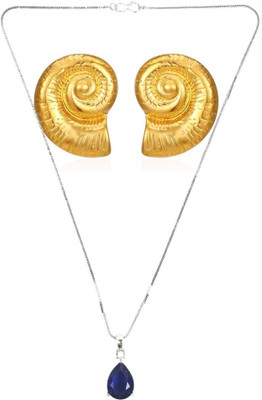 SKG Fashions Stone Blue, Gold Jewellery Set(Pack of 1)