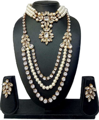 house of common Mother of Pearl Gold-plated White Jewellery Set(Pack of 1)