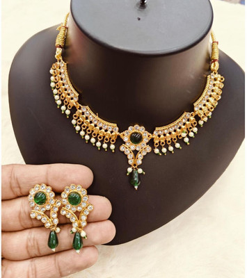 MK Gallery Alloy Gold Jewellery Set(Pack of 1)