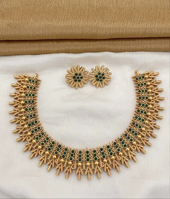 Shilpa Creation Alloy Gold-plated Green Jewellery Set(Pack of 1)