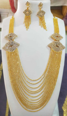 Princy Enterprise Alloy Gold-plated Gold, Copper, Red Jewellery Set(Pack of 1)