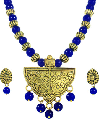 TAP Fashion Copper Gold-plated Blue Jewellery Set(Pack of 1)