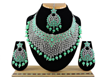 VATSALYA creation Alloy Gold-plated Turquoise Jewellery Set(Pack of 1)
