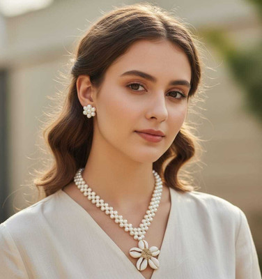 Rajranicreation Plastic White Jewellery Set(Pack of 1)