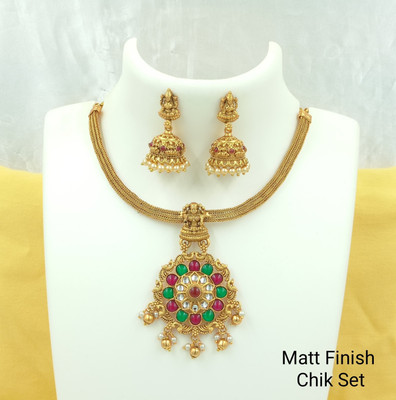 Shilpa Creation Alloy Gold-plated Multicolor, Gold Jewellery Set(Pack of 2)
