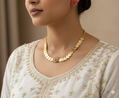 Vadhu jewels Brass Gold-plated Gold Jewellery Set(Pack of 1)