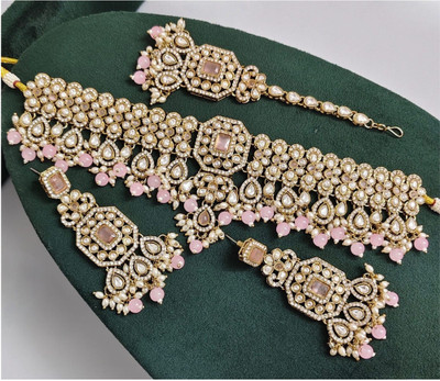SwetRatna Brass Brass Pink Jewellery Set(Pack of 1)