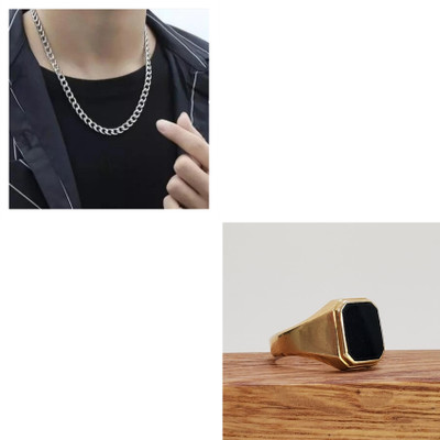 Vipunj Alloy Gold-plated, Sterling Silver Gold, Black, Silver Jewellery Set(Pack of 2)