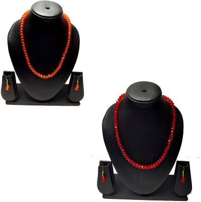 UTTARAI Alloy Gold-plated Orange, Red Jewellery Set(Pack of 2)
