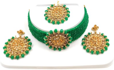 SR Sarthak Royal Stone, Alloy Green Jewellery Set(Pack of 1)