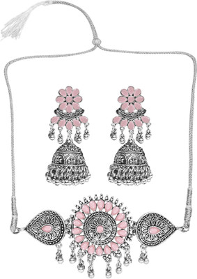 Lathar Alloy Pink Jewellery Set(Pack of 1)