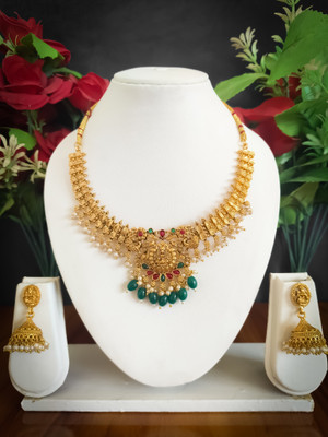 Pranav art Alloy Gold-plated Gold Jewellery Set(Pack of 2)