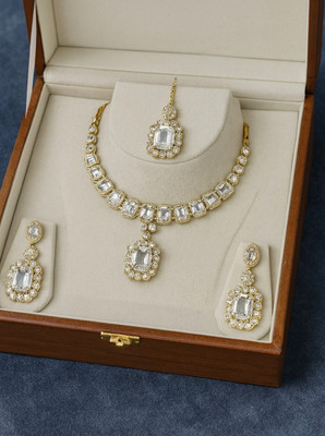 ZOVYA Brass, Alloy Sterling Silver White Jewellery Set(Pack of 4)