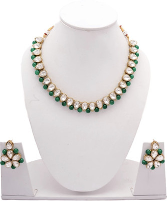 VIPY HANGER Alloy Gold-plated Green, White Jewellery Set(Pack of 1)