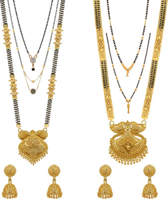 brado jewellery Brass Gold-plated Multicolor Jewellery Set(Pack of 2)