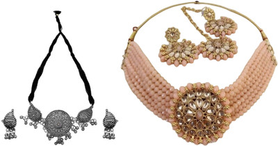 JMBW INTERNATIONAL Alloy Silver, Pink, Orange Jewellery Set(Pack of 2)