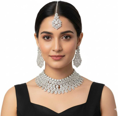 inlux enterprises Alloy Silver Silver, White Jewellery Set(Pack of 3)