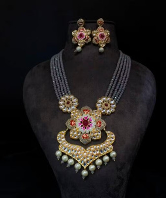 SHYAM Alloy Gold-plated Grey Jewellery Set(Pack of 1)