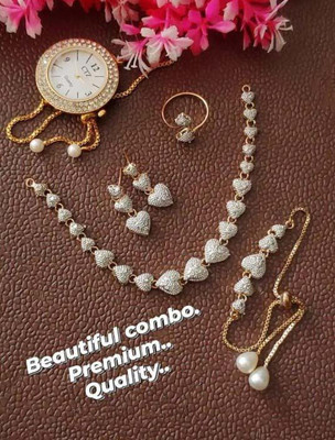 Ladymania Alloy Gold-plated Silver Jewellery Set(Pack of 1)