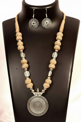 A S enterprize Oxidised Silver Beige Jewellery Set(Pack of 1)