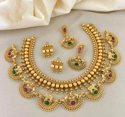 house of common Copper Gold-plated Multicolor Jewellery Set(Pack of 1)