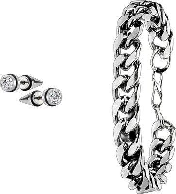 house of common Stainless Steel Silver Silver Jewellery Set(Pack of 2)