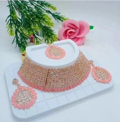 Mahadev art Copper Gold-plated Pink, Rose Gold Jewellery Set(Pack of 1)