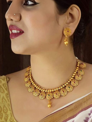 AARIYA Copper Gold-plated Gold Jewellery Set(Pack of 1)